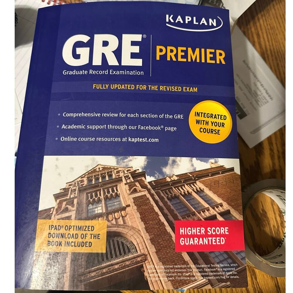 KAPLAN GRE PREMIER Graduate Record Examination Prep book EXAM paperback
